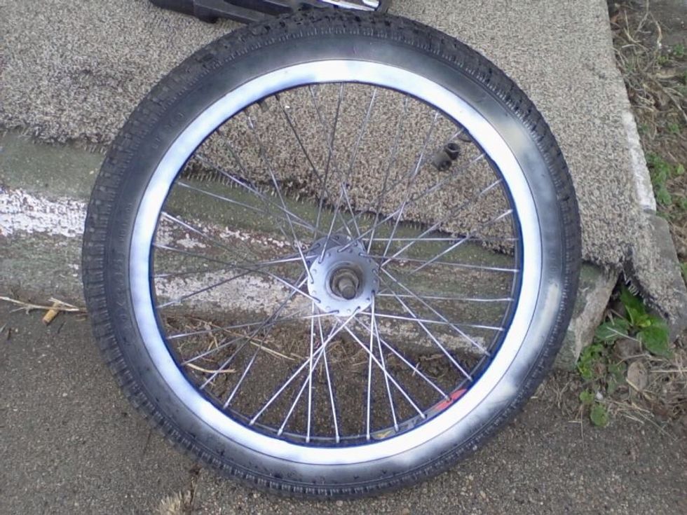 Now you are done taking off the washers and lug nuts now you are able to take off the bike tire off both sides of the forks.