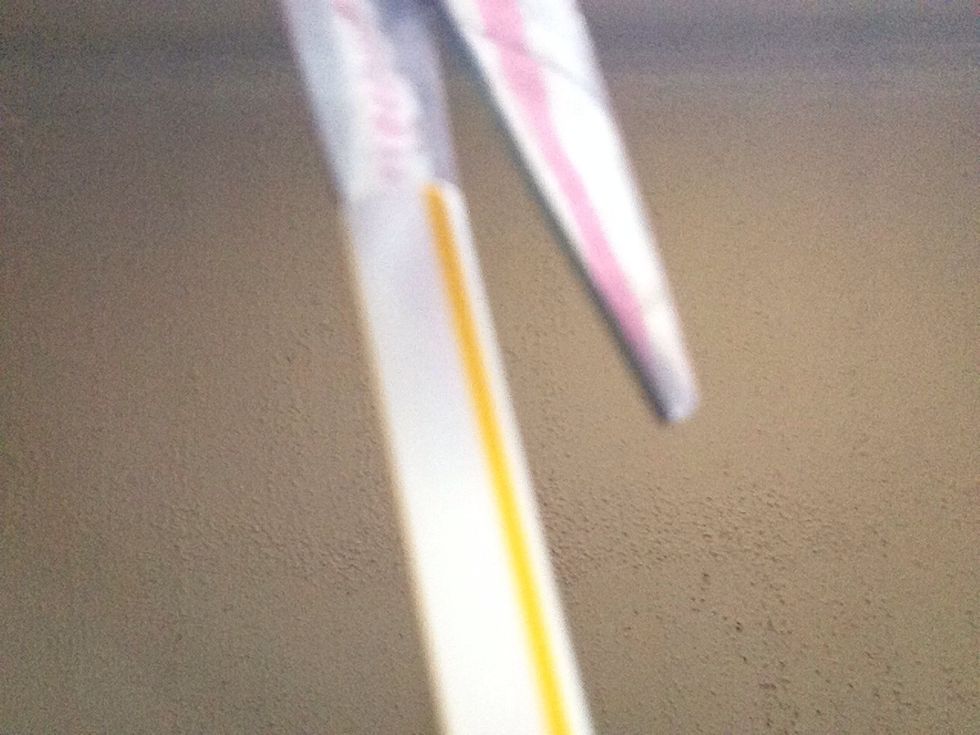 Now you are going to get your scissors and cut it Hot Dog style.