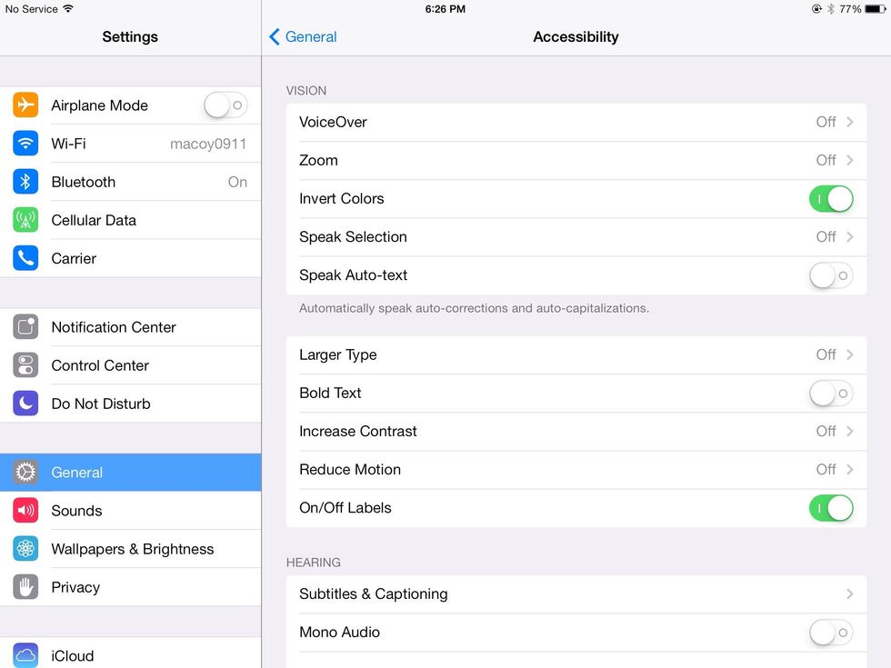 Now you are in accessibility, Turn on Invert Colors. Your screen should be fancy. It wouldn't show in a photo if you try to make a guide with it. So my bad.