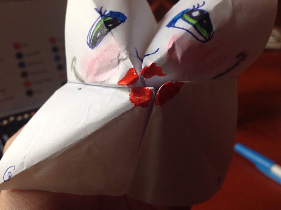 Now you can add extras like lips and foundation.