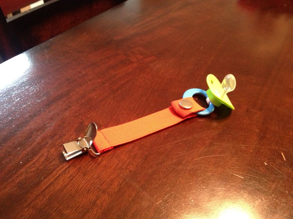 Now you can clip a pacifier to the clothes so it won't fall