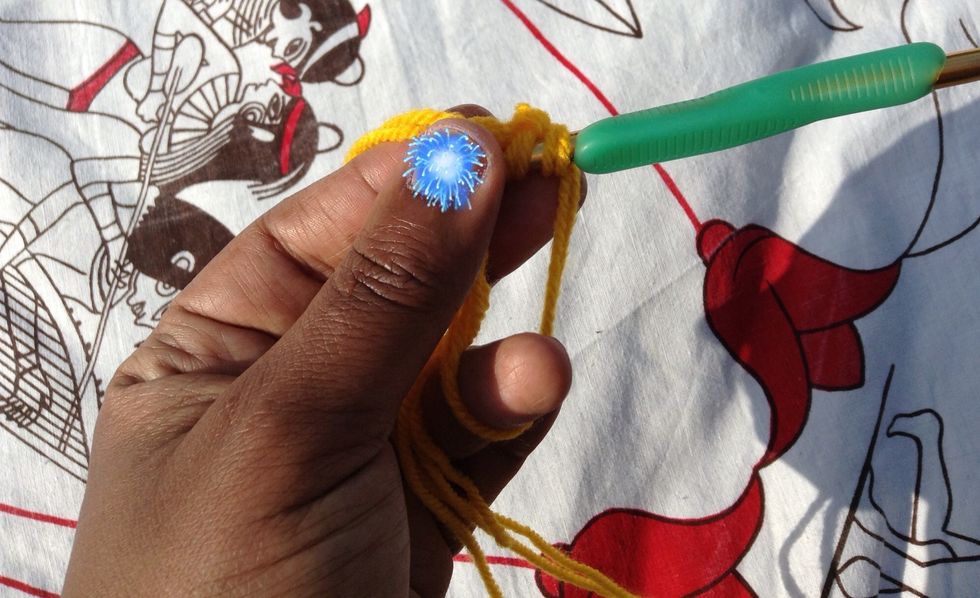 Now you can crochet into the loop!