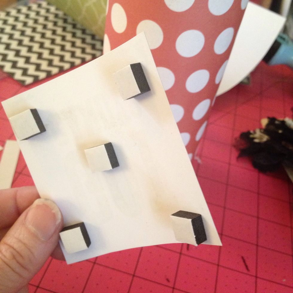 Now you can decorate away however you want! Here is what I did. I picked a focal piece from the Authentique papers and put Xyron Foam Squares on the back