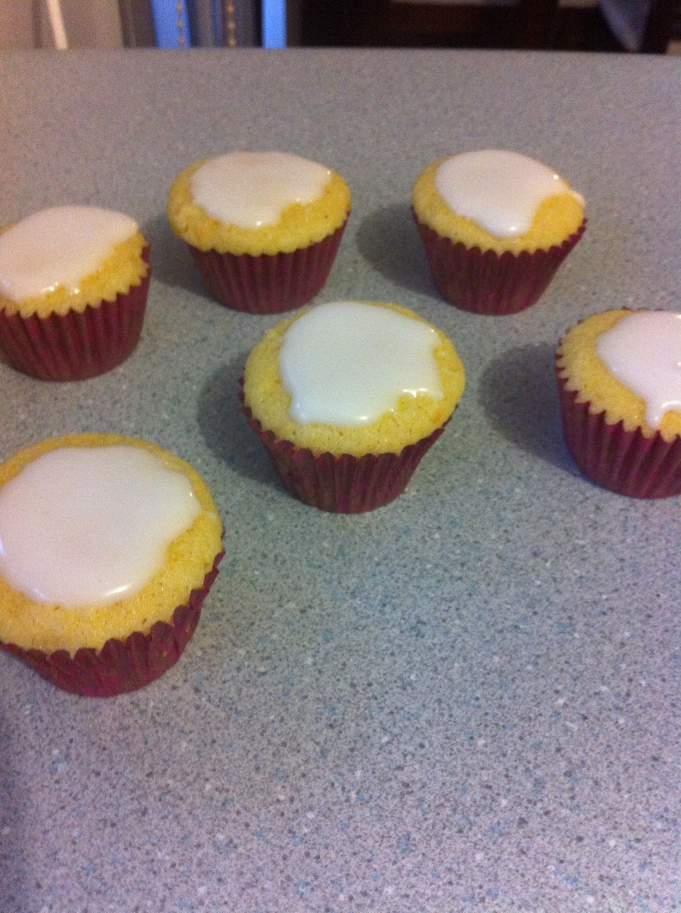 Now, you can either just spoon the icing onto the top of the cakes, or...