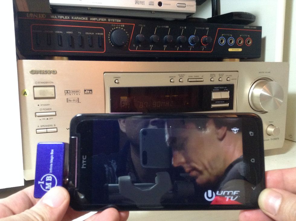 Now you can enjoy stereo or surround sound from your old entertainment center from your Droid DNA by HTC phone while walking around or sitting in front of your living room. That is Awesome!