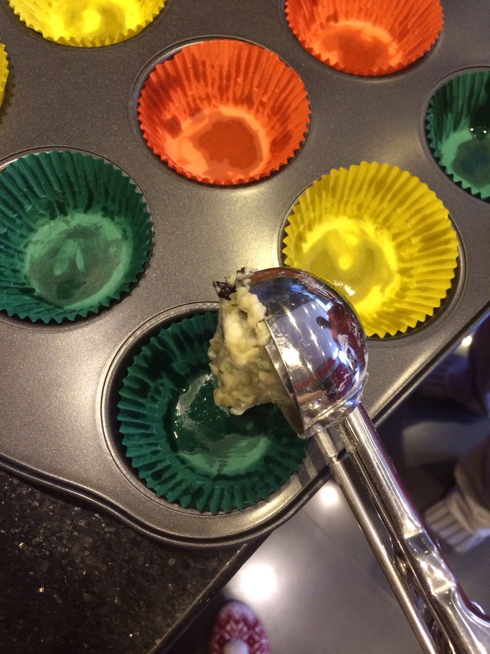 Now you can fill the cupcake moulds.\ud83d\udc4d