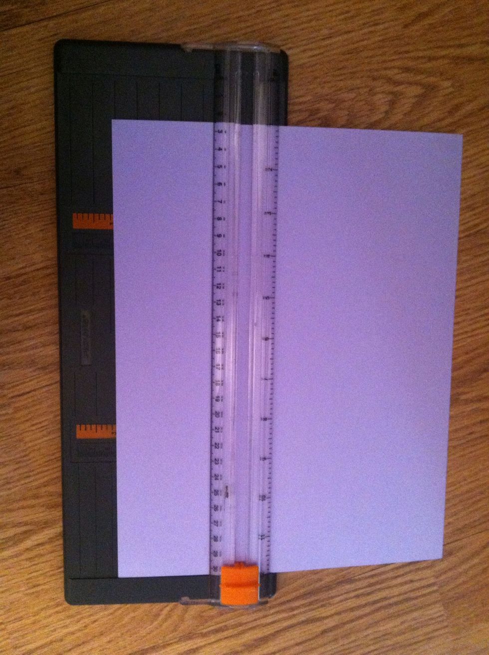 Now you can line up your paper on the cutter and cut the excess.