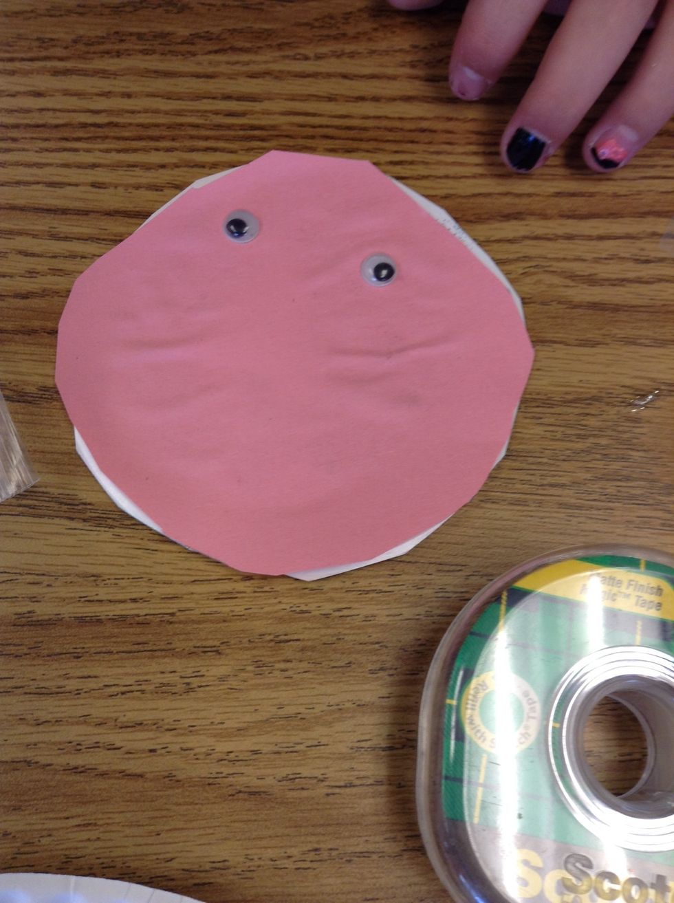 Now, you can make the face and put your google eyes.