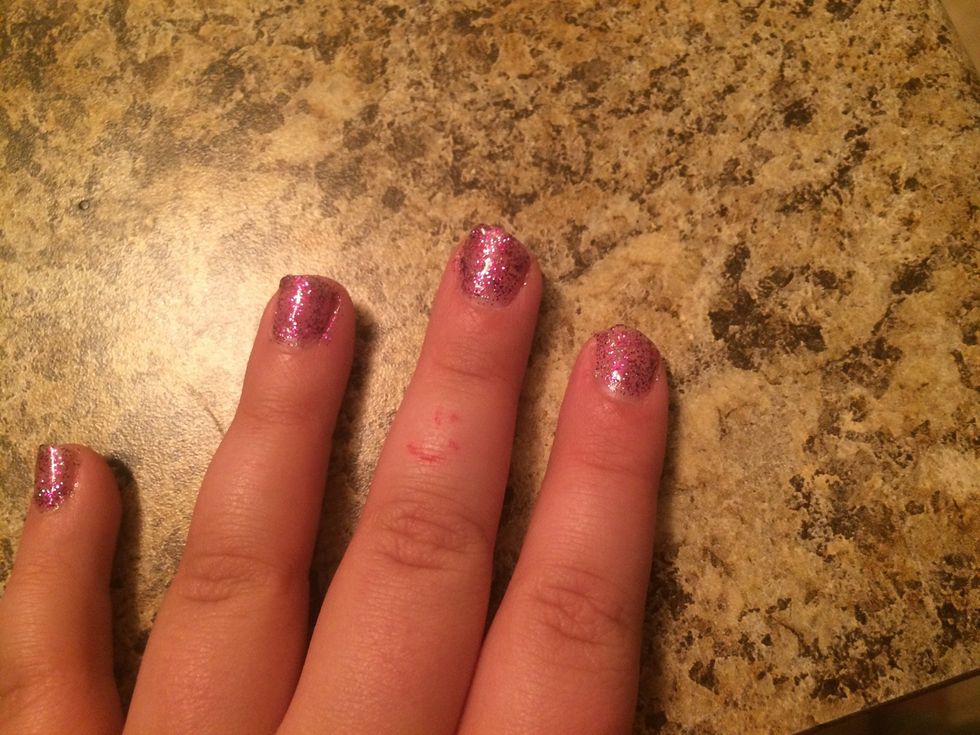 Now you can paint your nails with a vary glittery nail polish!