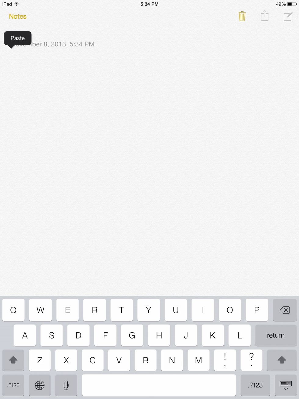 Now you can paste it wherever you want! Use it in a text message and impress your friends! Or on Instagram! First press on where you would like to type, then press "paste".