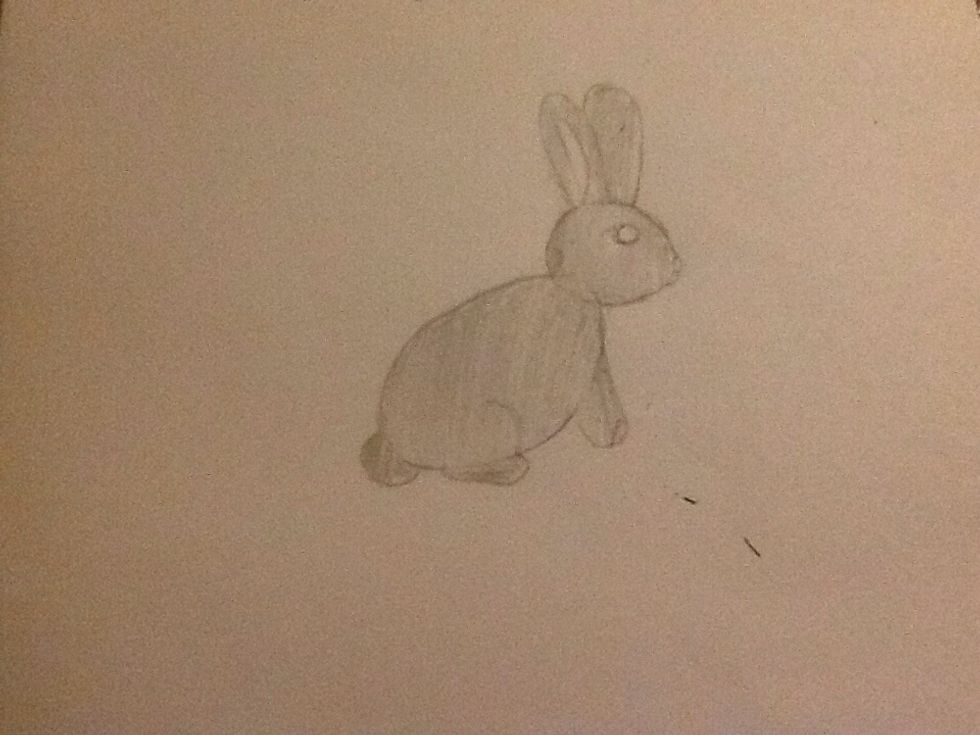 Now you can shade or colour in your rabbit. You can you any colour you like!