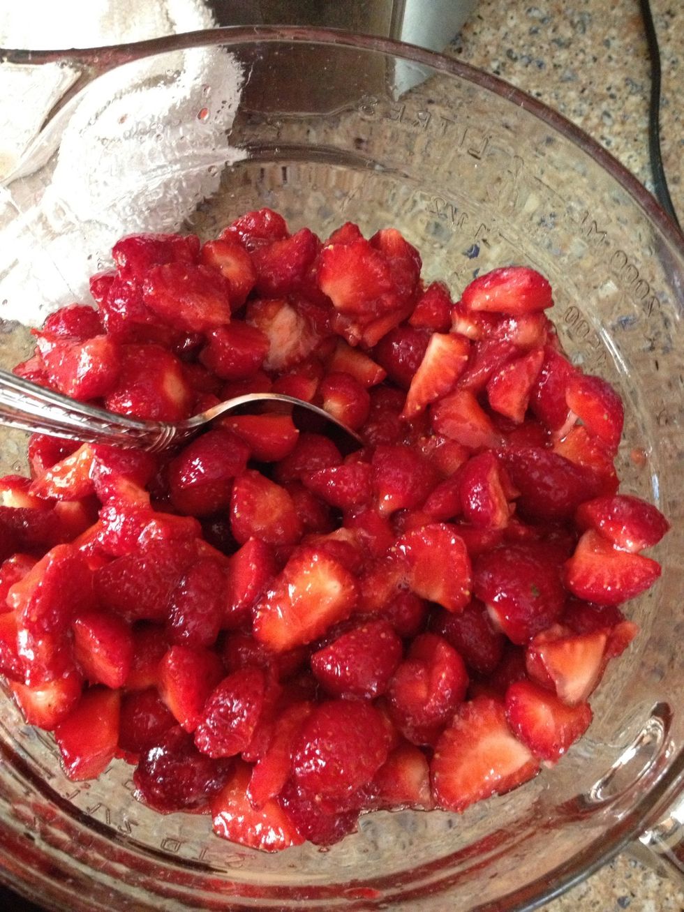Now you can stir the berries up and get them coated nicely.