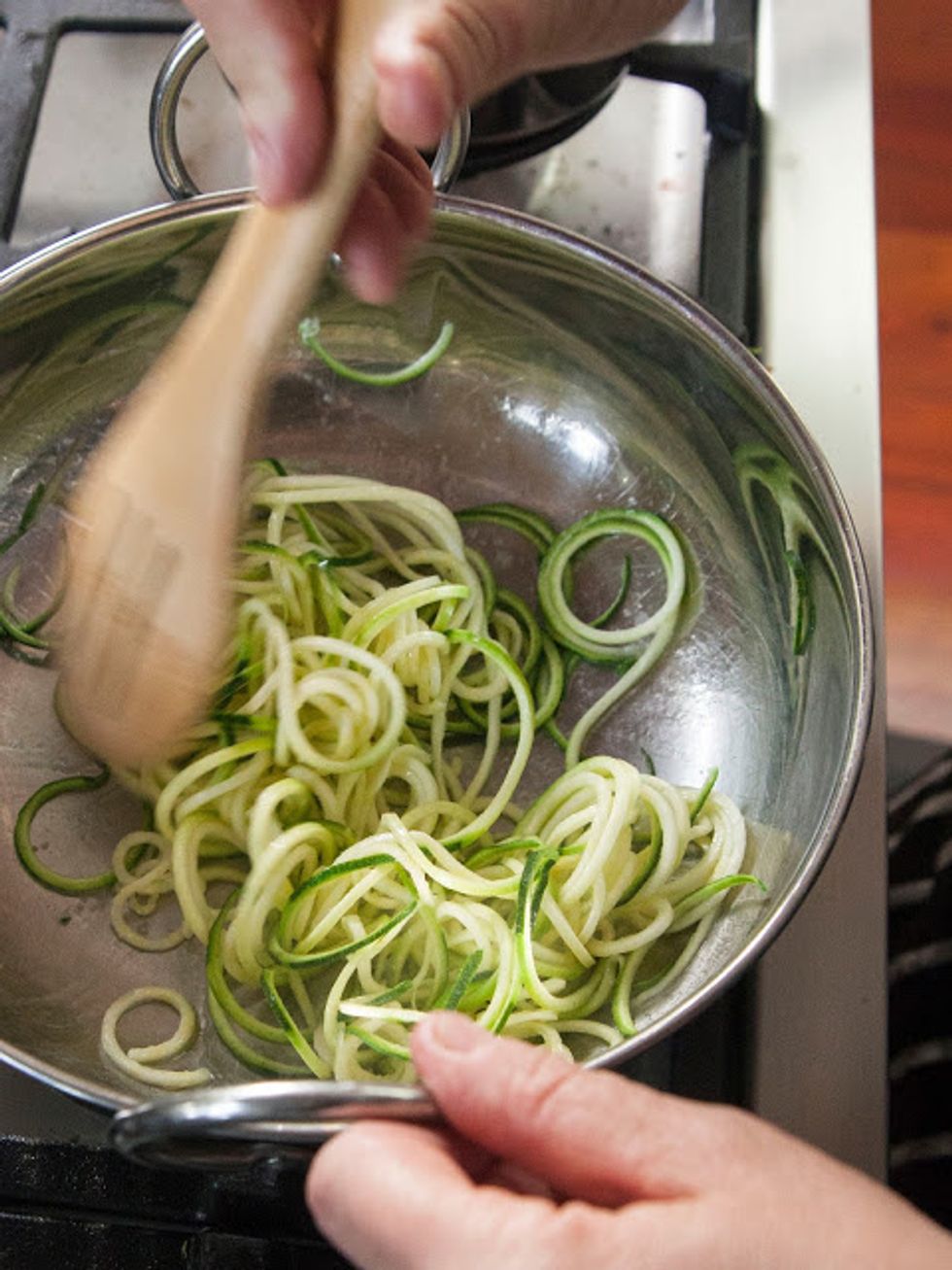 Now you can take this pasta and heat it in a bit of butter to soften it...(we tried it that way.) It only takes a minute or two....or...