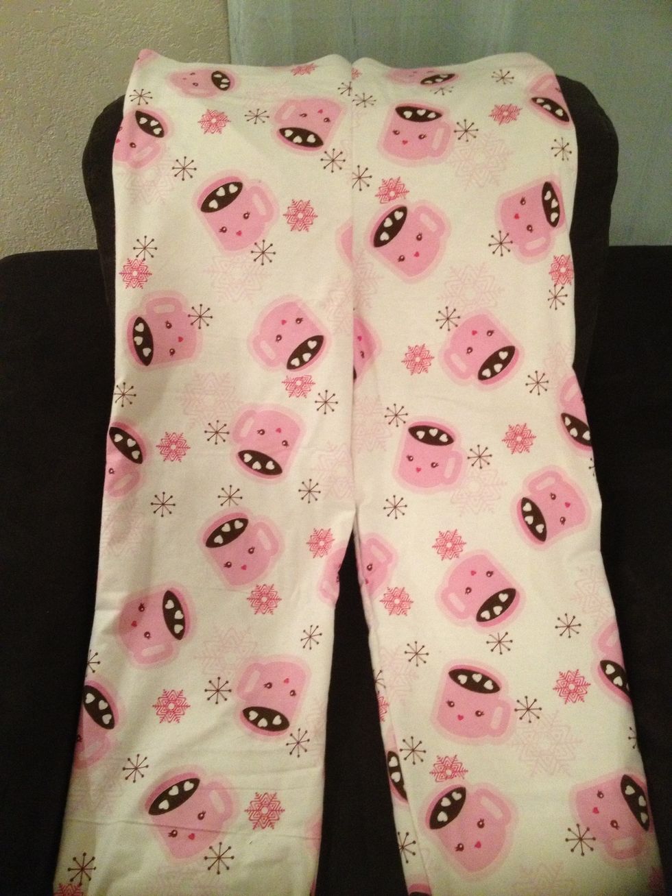 Now you can turn your jammies right side out. There's only 2 more things to do. Hem the bottom and put in the waistband.