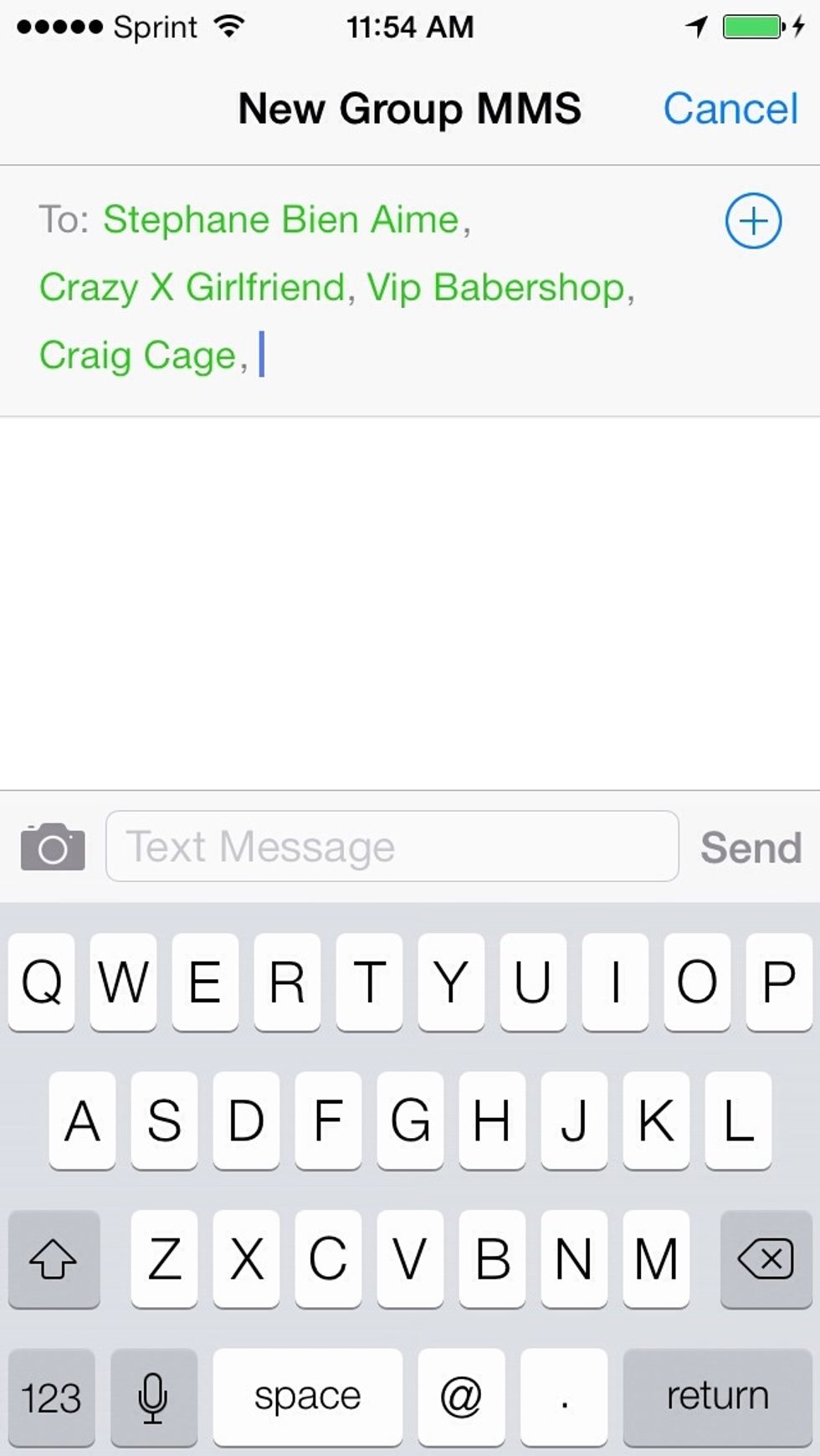Now you can type and send your text