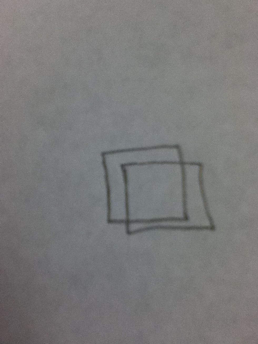 Now you draw a square over lapping it like I did above