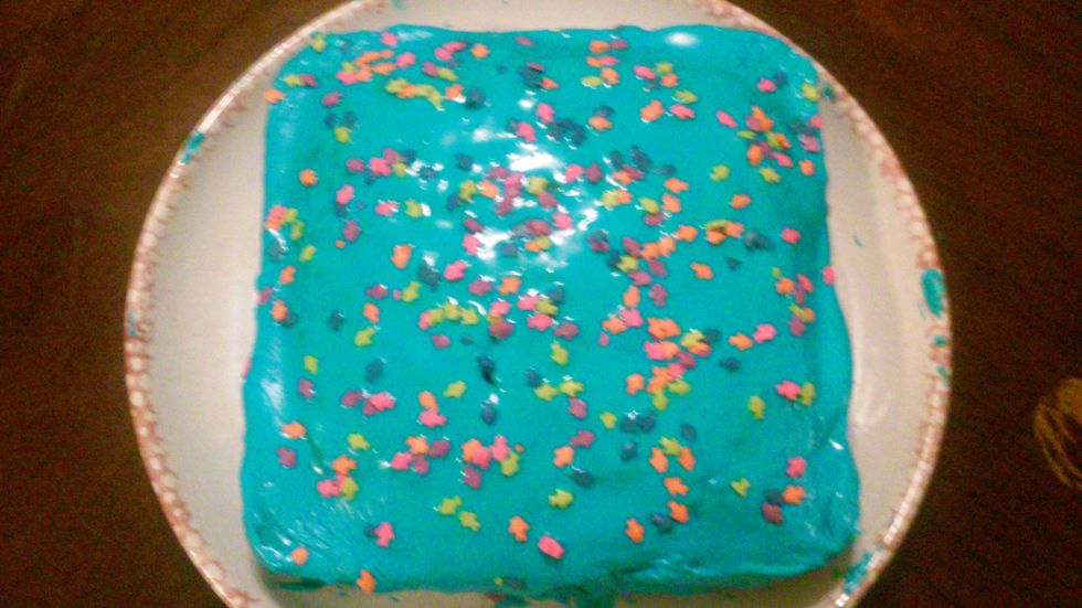 now you have a delicious home made cake from scratch and cakes are always more fun when made with friends with friends :)