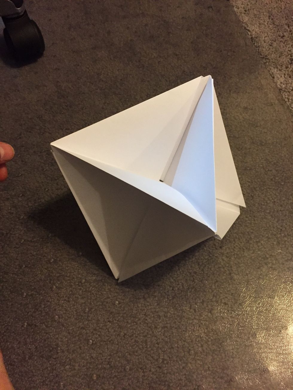 Now you have a fully formed origami octahedron!