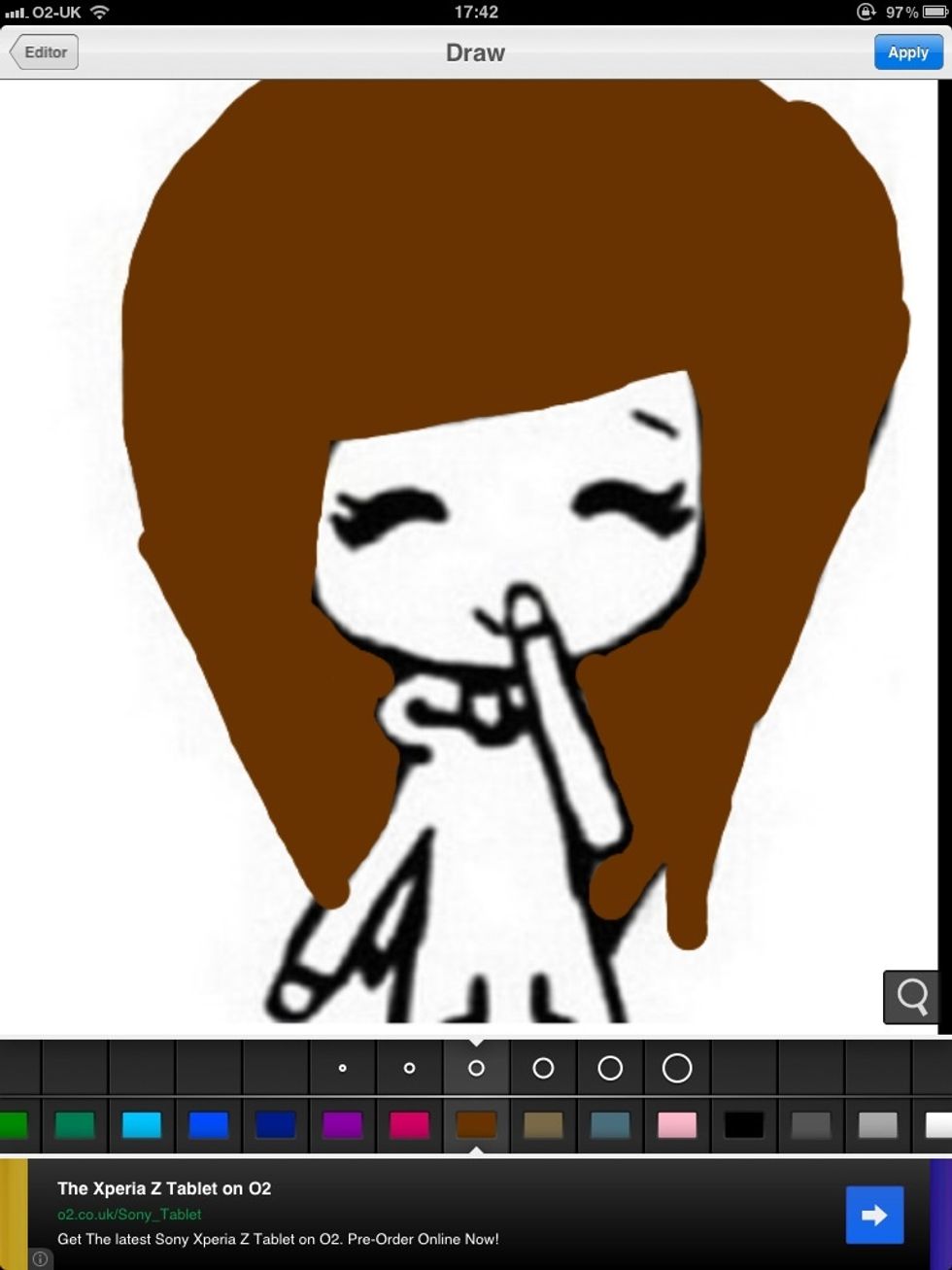 Now you have done that colour in the rest. The next piccy shows colouring in the rest.