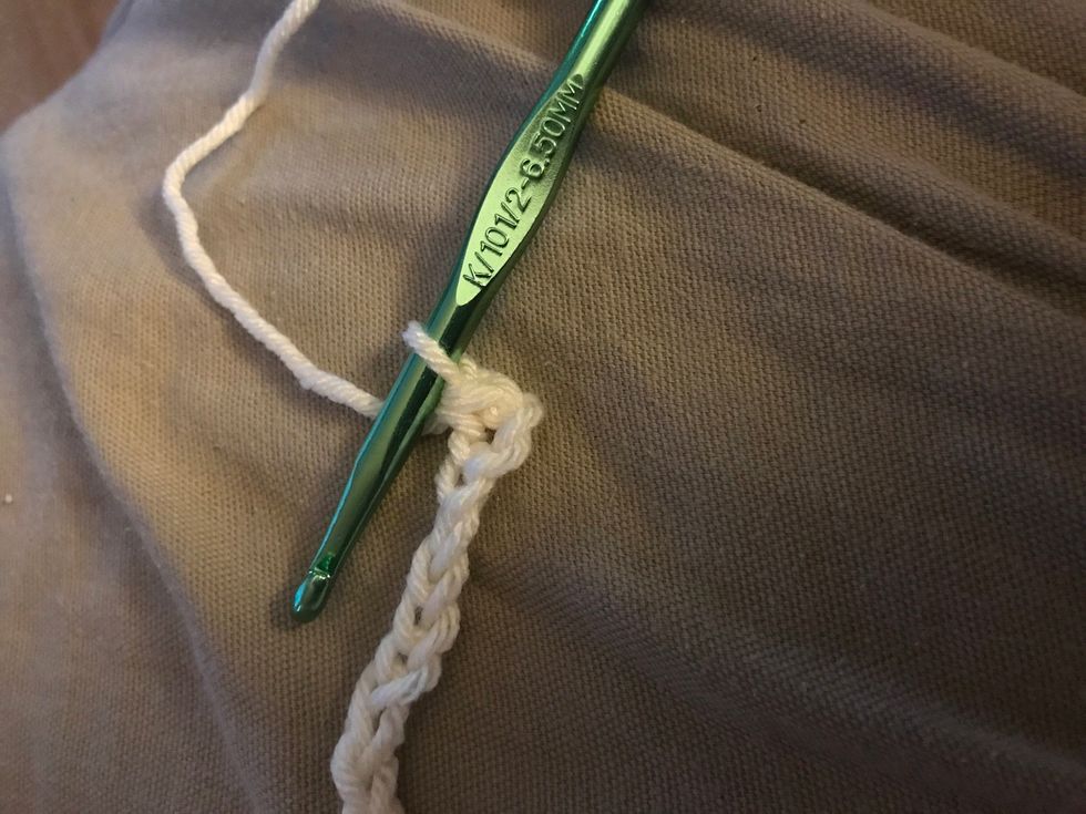 Now you have your 1st stitch in. The single crochet