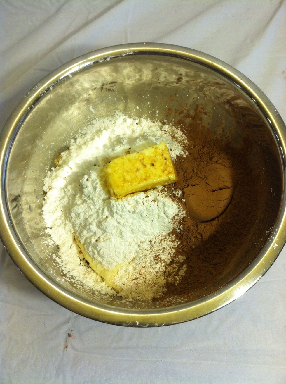 Now, you must add in a 1/2 cup of cocoa.