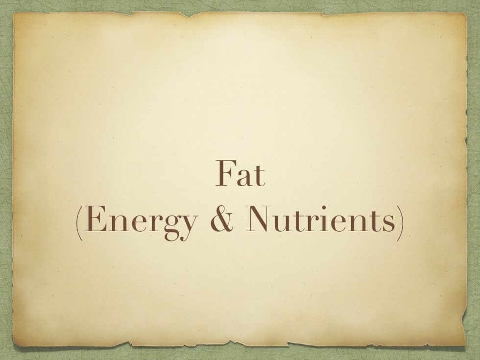 Now you need some FAT! YES! YOU NEED FAT! Because fat stores energy! But there is GOOD FAT and there is BAD FAT.