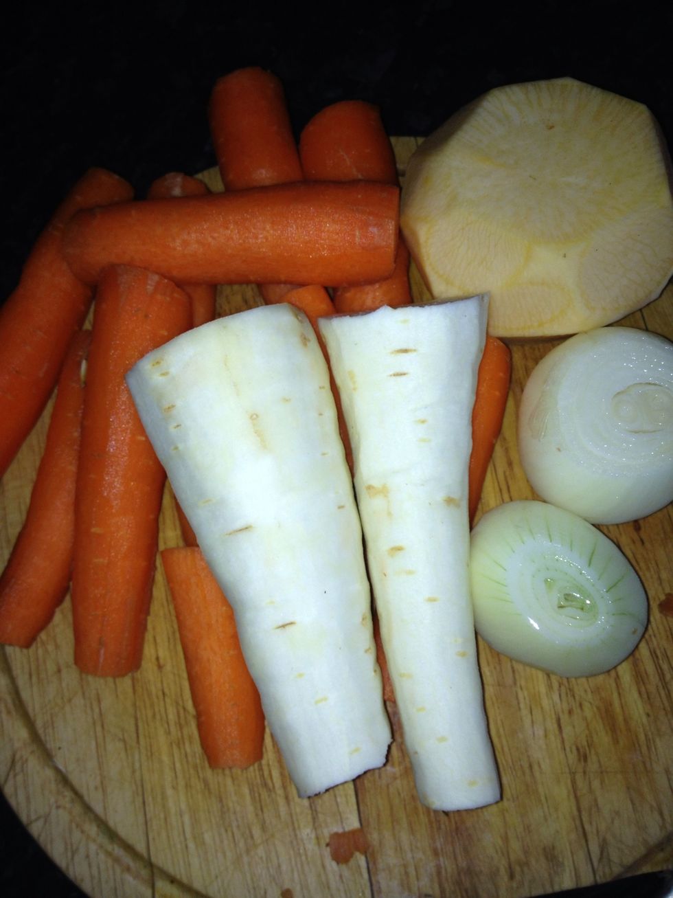 Now you need to prep and chop your veg