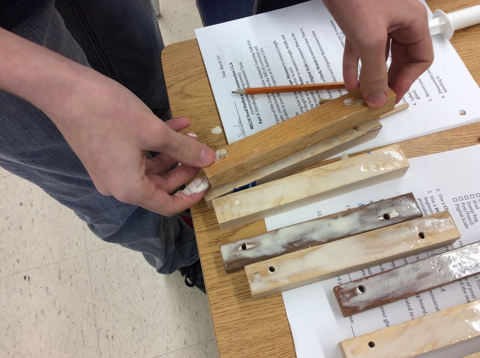 Now you out your pieces together with A on bottom and H on top