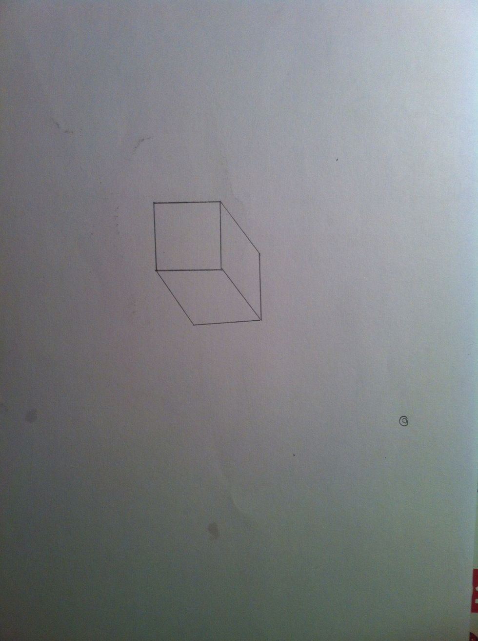 Now you place the source of light in your drawing...(It has to be a little higher and further away from your block)...Although it doesn't have to be...only for beginners\ud83d\ude0f