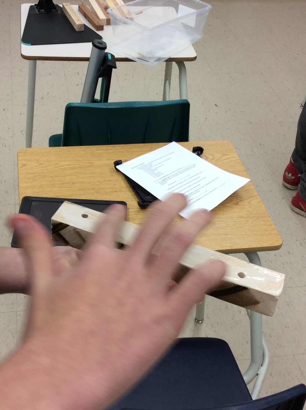 Now you rub the glue on the face of the wood