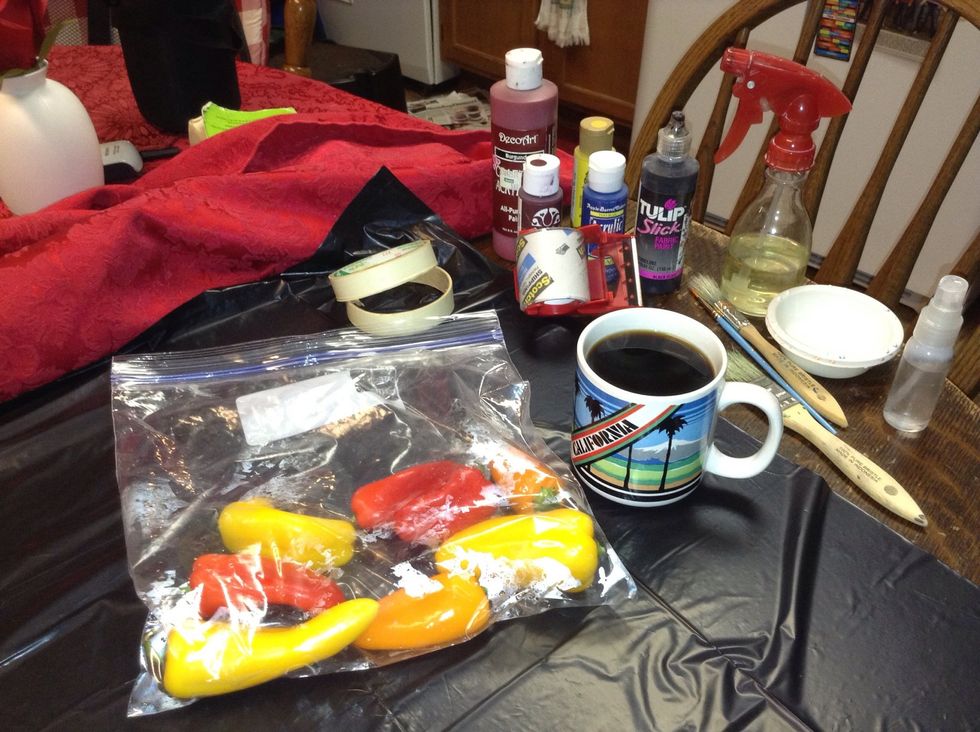 Now you should drink the coffee and eat a sweet pepper or seven!