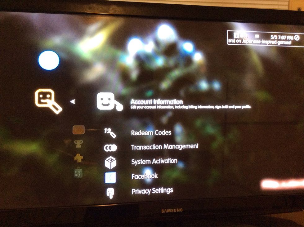 Now you should see the "account information". Press the "x" button on it too.