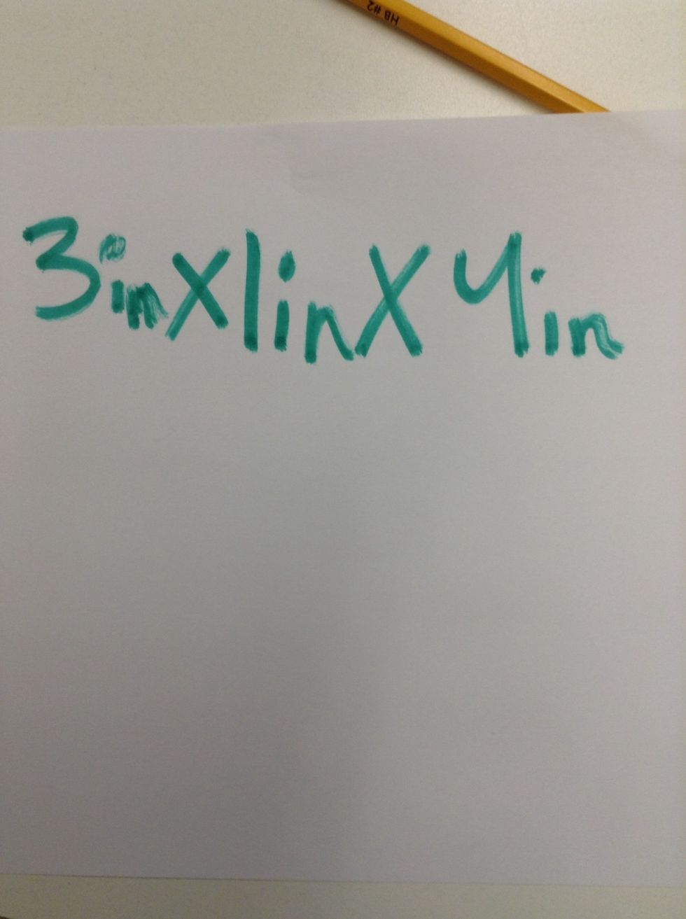 Now you take depth x width x height. Which is 3in x 1in x 4in.