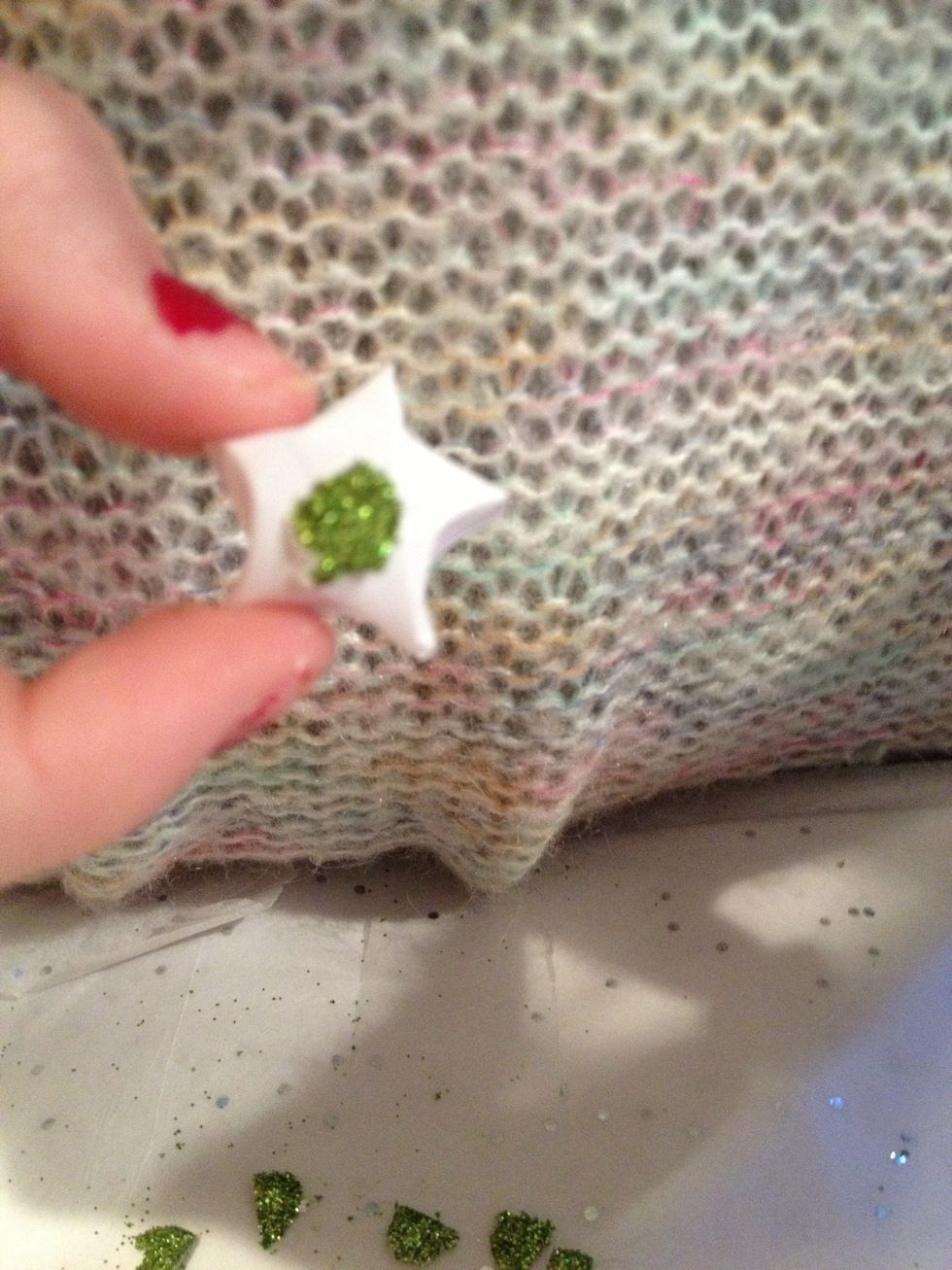 Now you take the glitter and add it