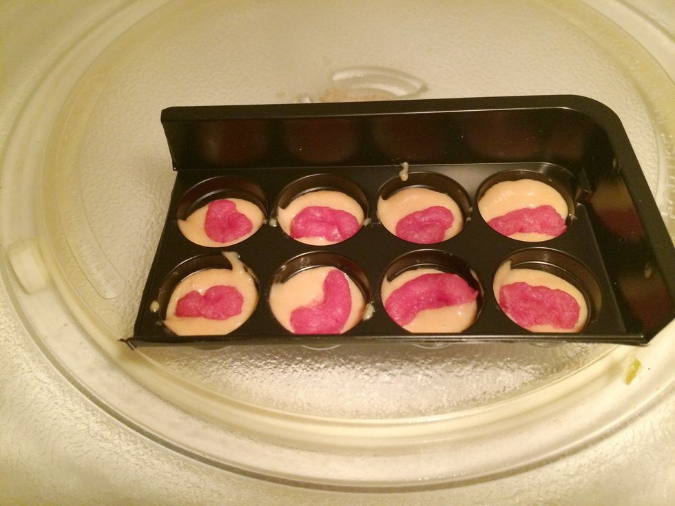Now you want to get your octopus ball tray ready and MICROWAVE 15 seconds - if u see it bubbling stop microwave