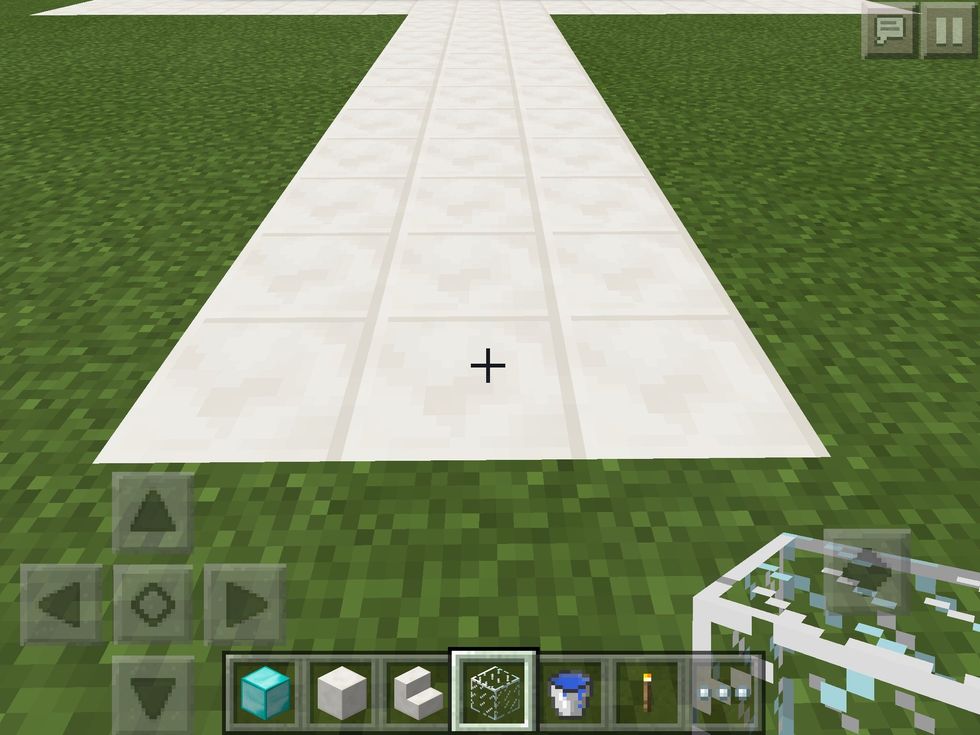 Now you want to make a path and also extend it around the shop. ( if you want it to look nice with the diamond blocks then make the path out of Block Of Quartz.