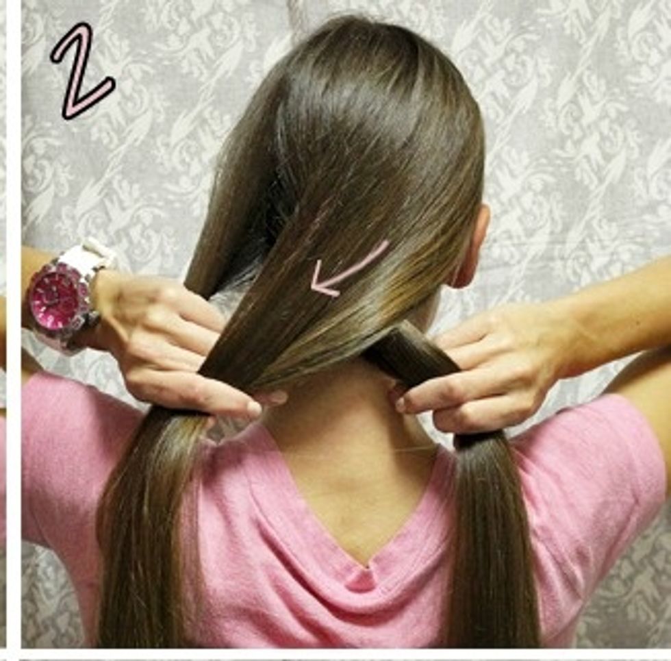 Now you want to take the left or right side and move it over the middle section