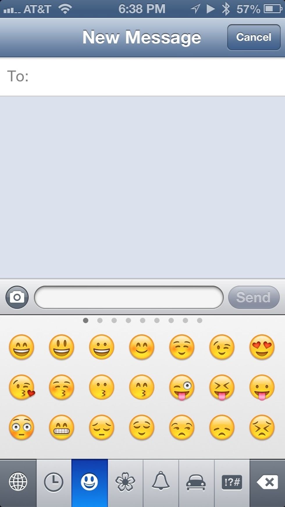 Now you will be able to see all the Emojis that are included with the iPhone. Just click on an Emoji to add it to your message. That's it!!