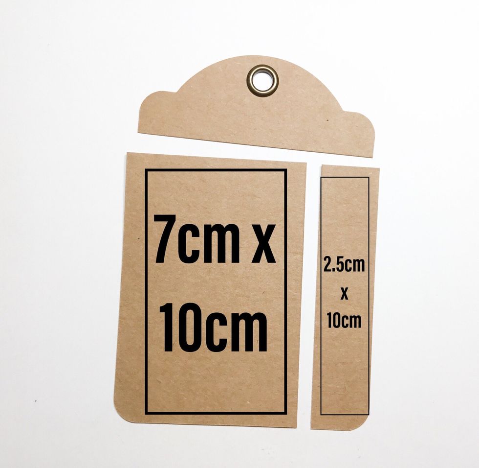 Now you will need 5 more tags. They will need to be cut as shown here.