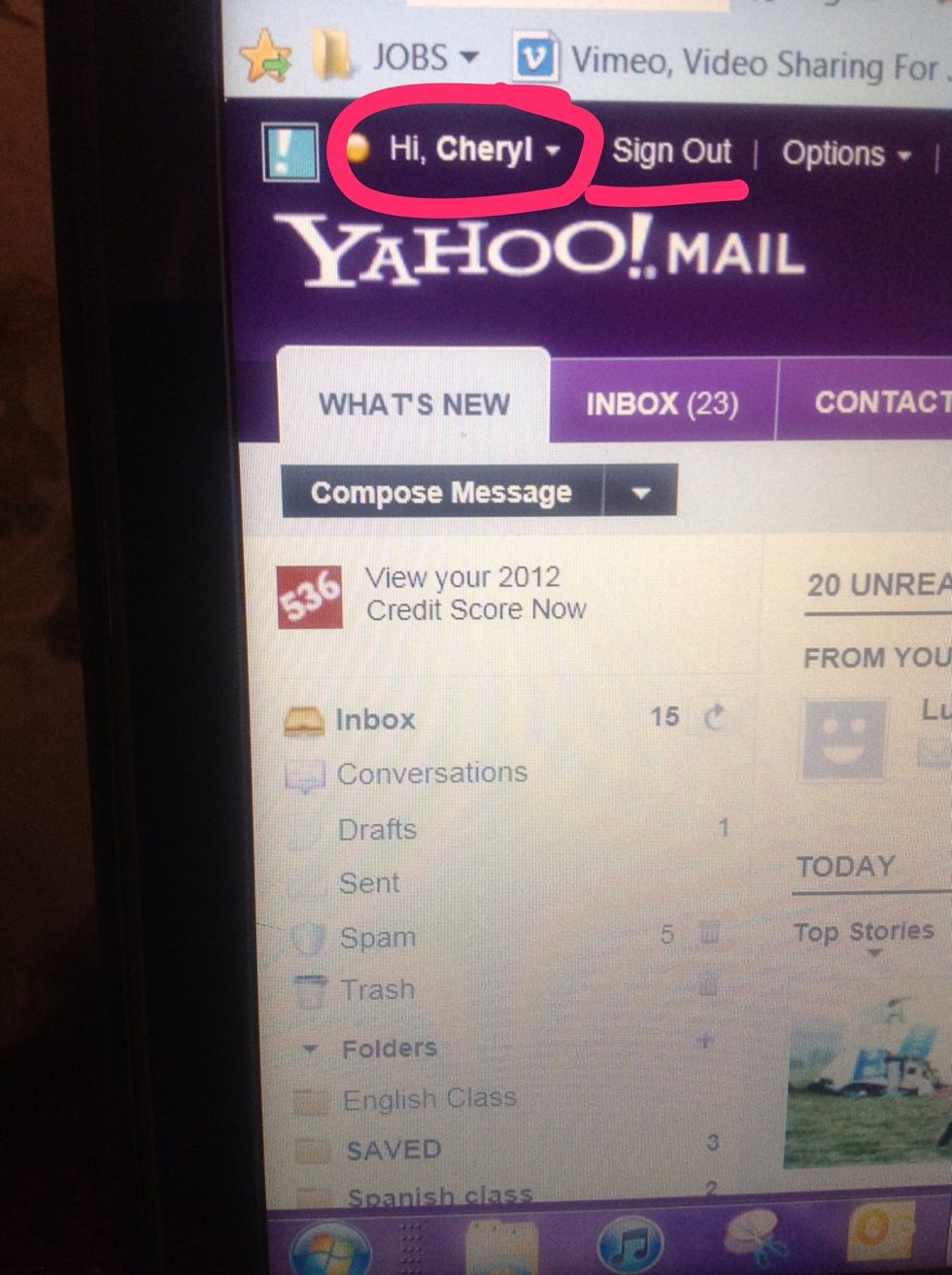 Now you will see your name when you are signed in to your email.