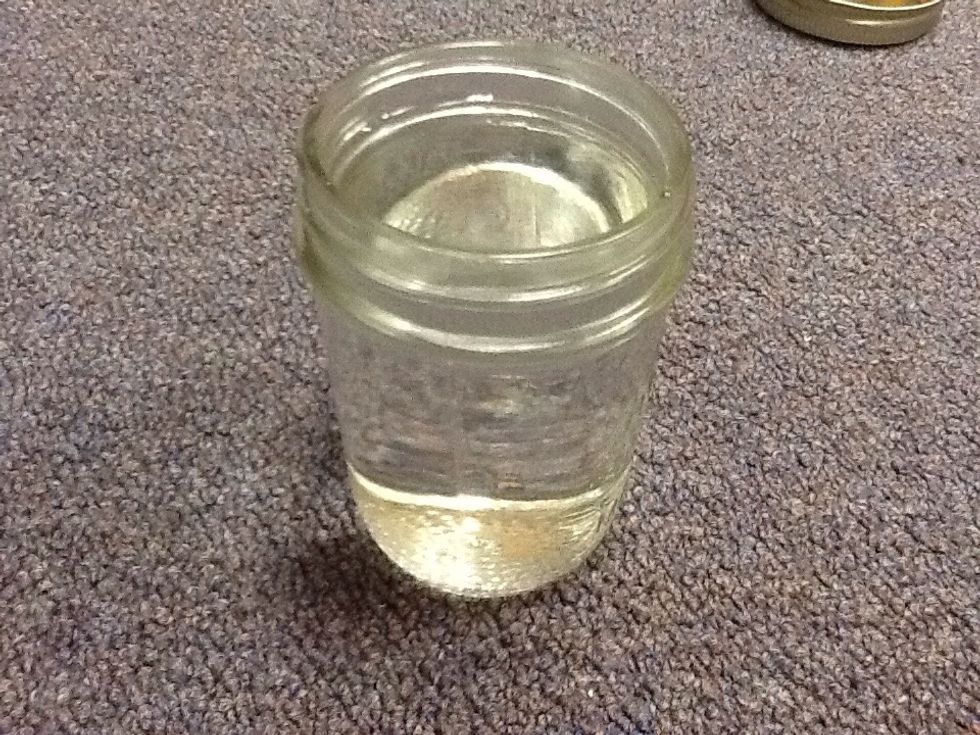 Now you will want to fill your mason jar with water