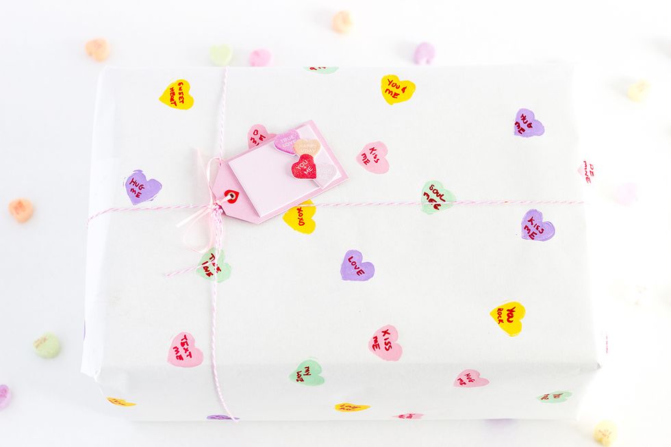 Now your gift is ready to be wrapped. Use string or ribbon to tie a bow and add a gift tag. https://www.brit.co/tag/valentines-day/