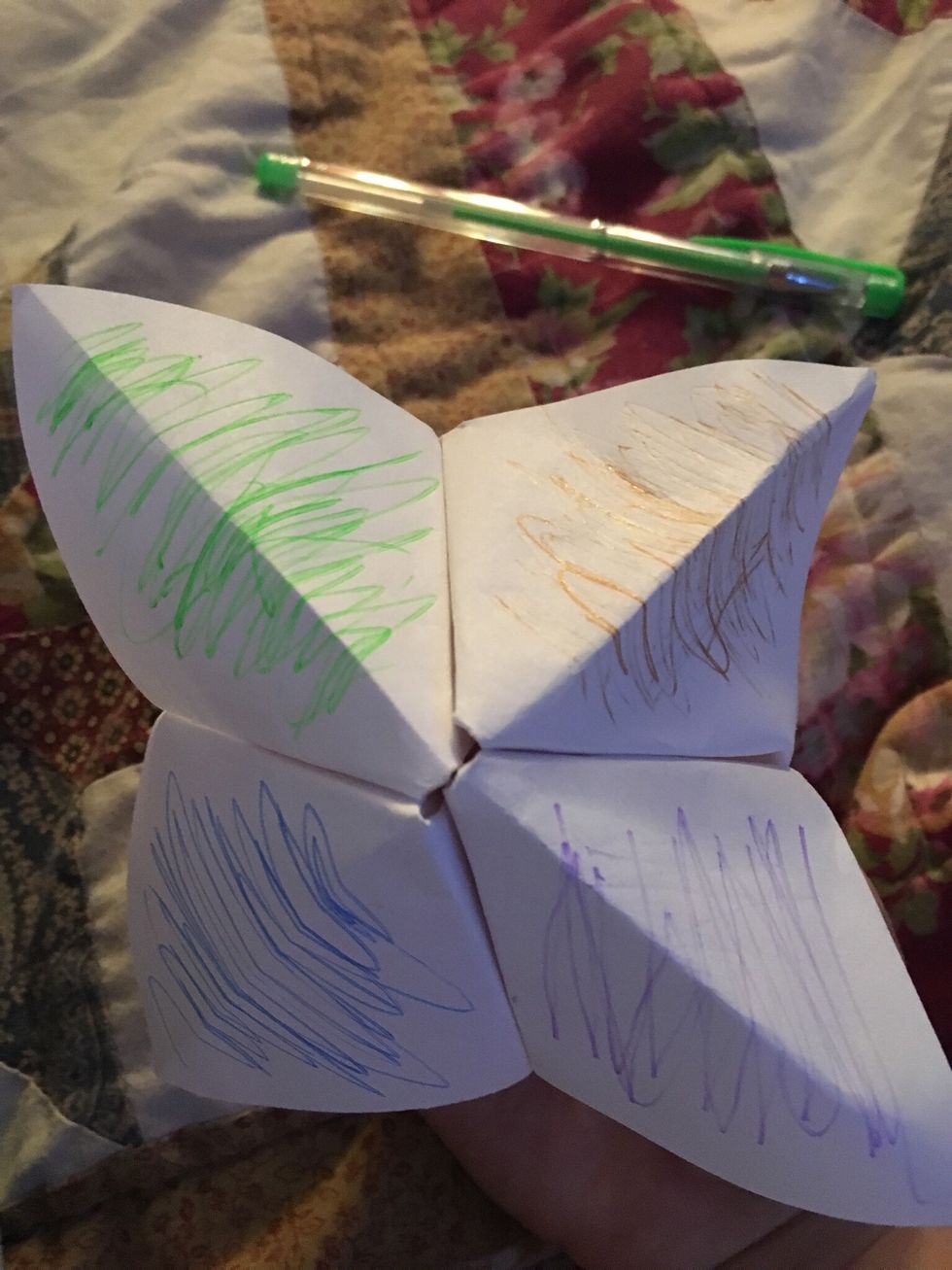 Now your ready to color and play with your new fortune teller