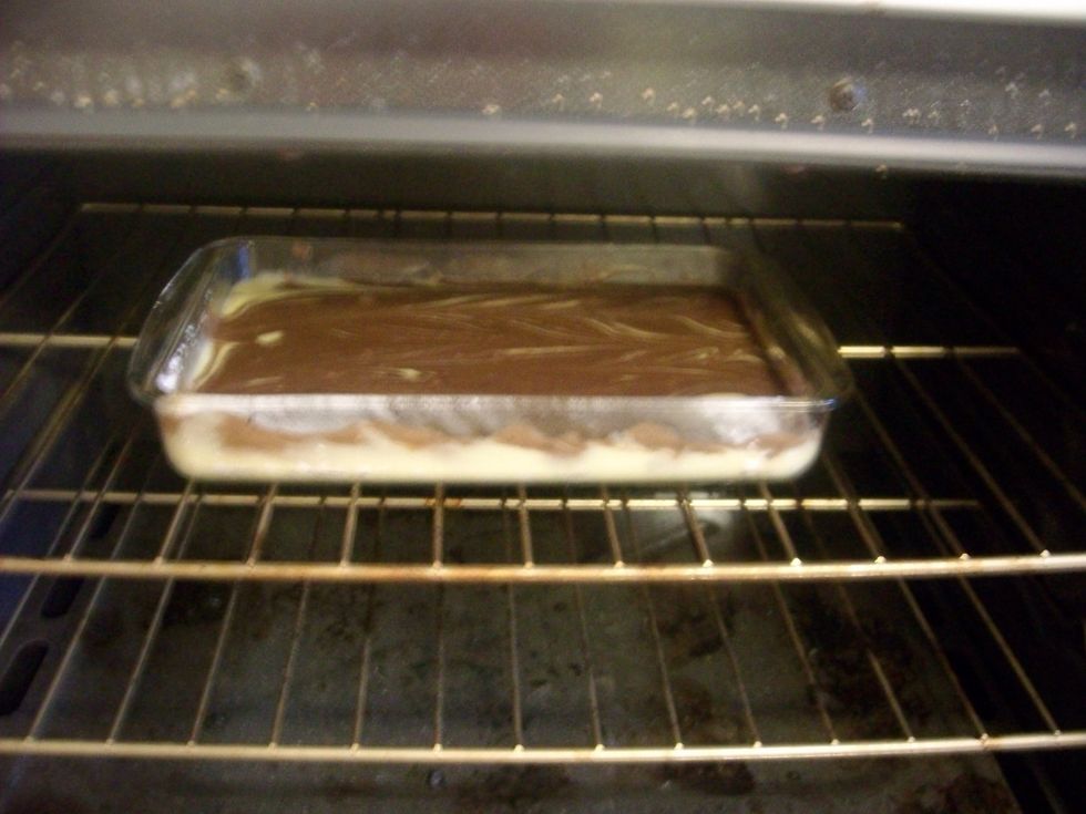 Now your ready to place the cake in the oven for 35-40 minutes.
