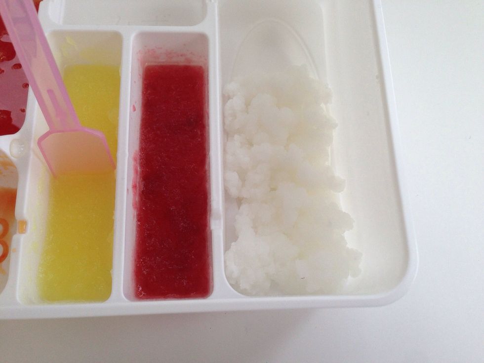 Now your Tamago and Tuna have Set-Take your Spatula and Divide down the middle