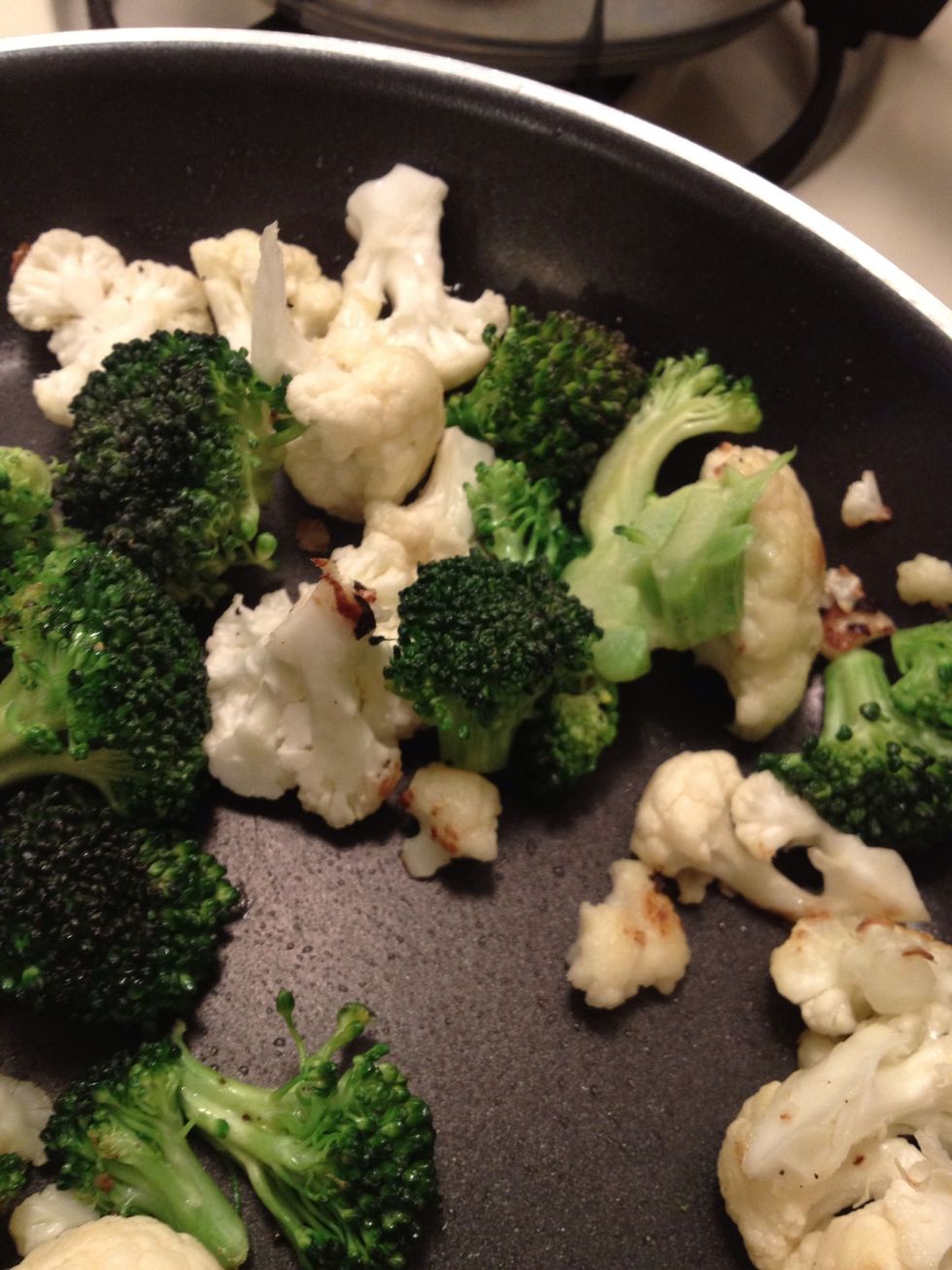 Now your veggie are ready... Slight brown...