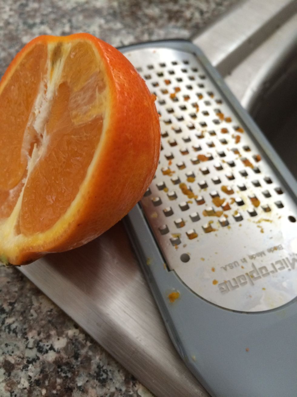 Now zest the fruit into the bucket until you've removed the 1st outer layer. For the random essential oil from your local health store read the directions. It's prob about 10-20 drops.