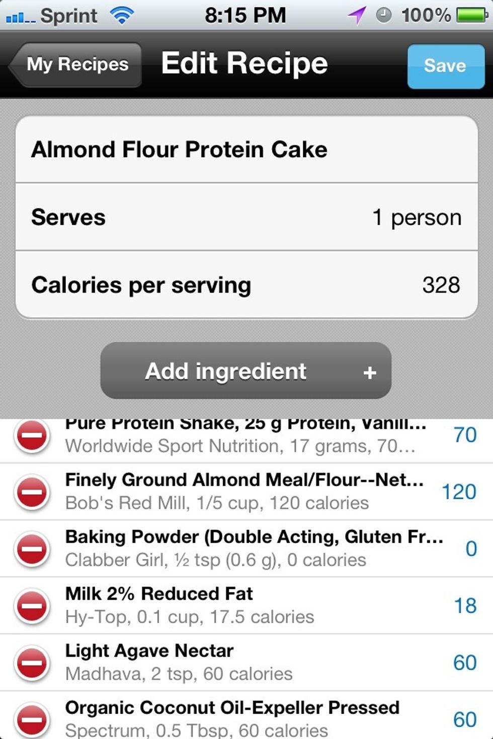 Nutrition info: calories - 328, fat - 19 g, cholesterol - 42.5 mg, sodium - 306 mg, potassium - 80 mg, carbs - 24 g, dietary fiber - 2 g, sugars - 19.5 g, protein - 18 g, calcium - 23 %, Iron - 4.5 %