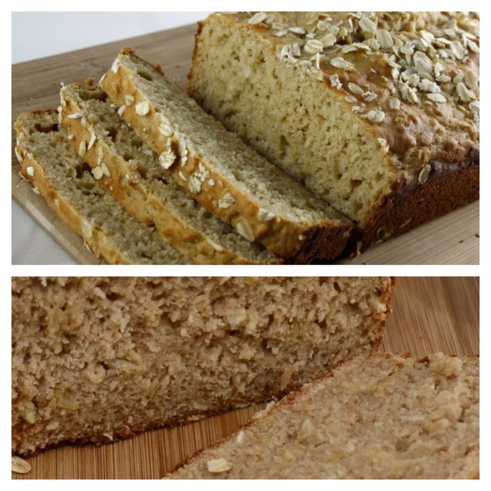 Oat bread is not only delicious but it is much easier for your body to digest than white processed wheat breads. It is packed with bran and fibre and has more nutrients than a white loaf.