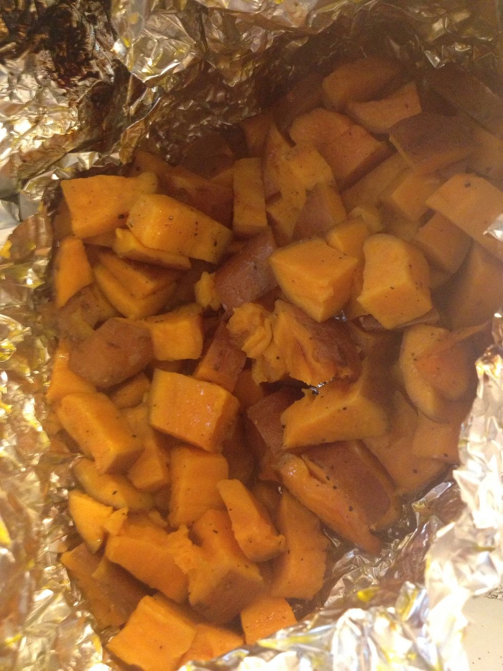 Off the grill and open up! They're steamy and soft.